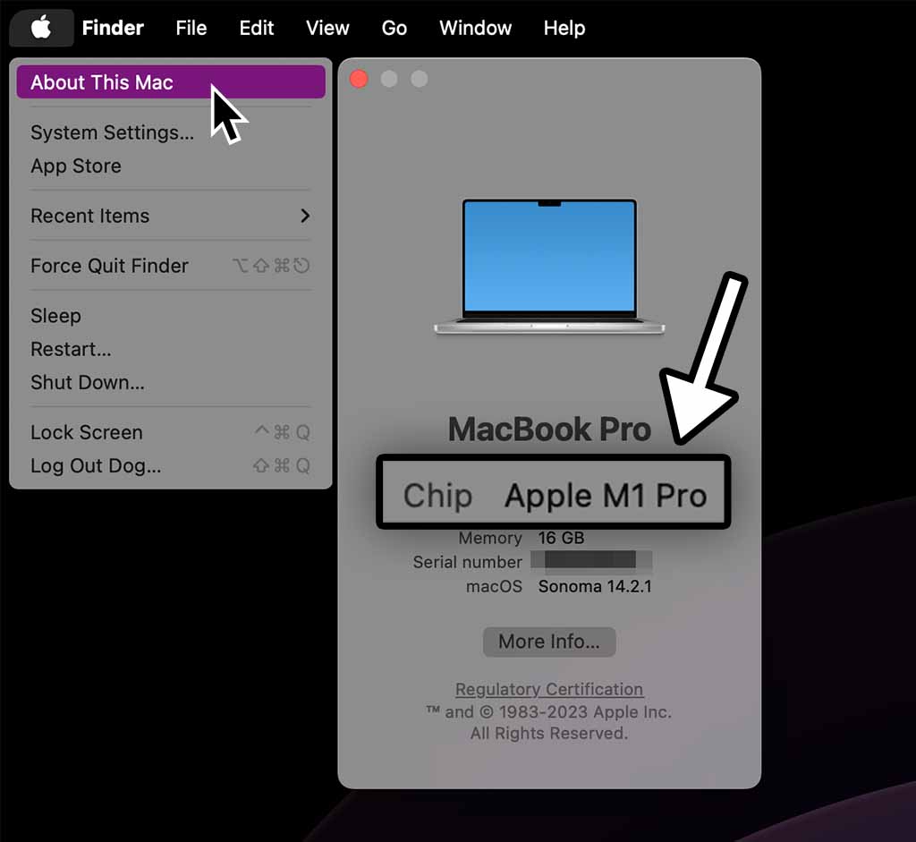 How to check processor name on Mac