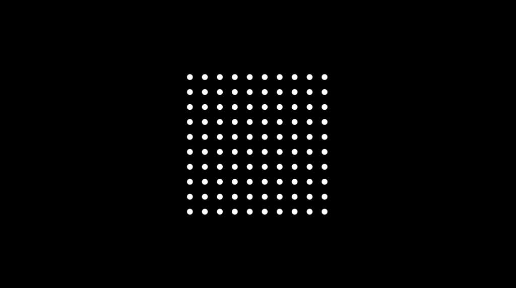 Dots created with a for loop in Manim